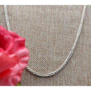 Unique Silver Tone Twisted Chain Rope Necklace Chain 24 Inches Long